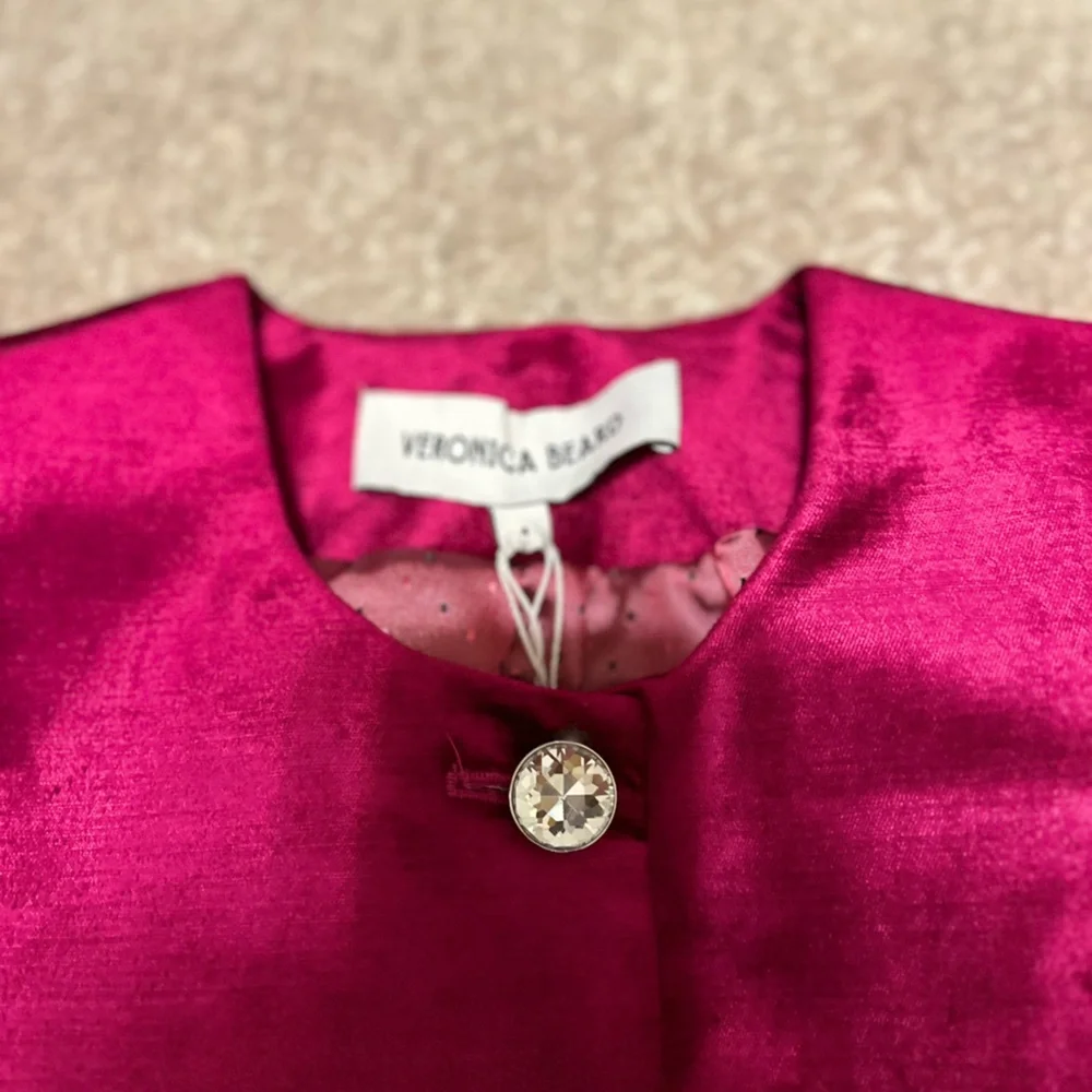 NEW Veronica Beard Cencia Cotton Blend Jacket in Fuchsia - Picture 8 of 11